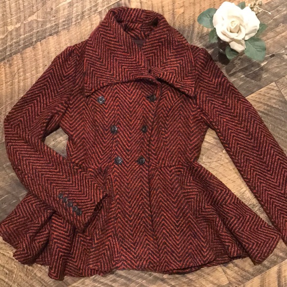 Free People Jackets & Blazers - Free People Houndstooth Peplum Jacket